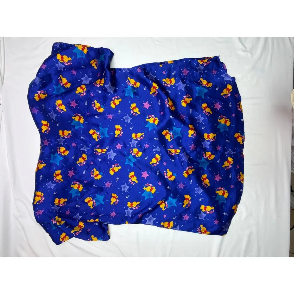 Vintage‎ Pooh Winnie the Pooh Satin Nightgown Blue Stars Piglet Sleep Shirt 2XL